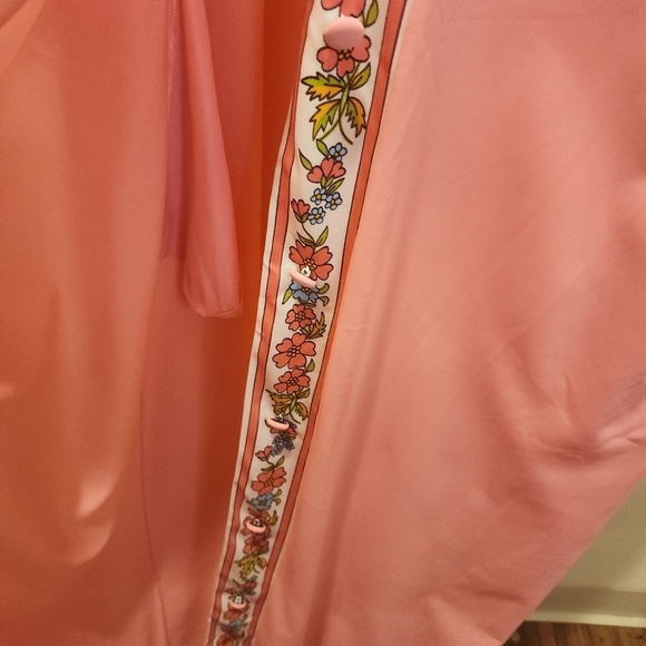 Gossard Artemis Vintage Pink 100% Nylon Long Sleeves Night Gown Sleepwear size M - Picture 10 of 14